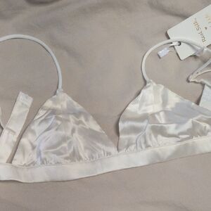 Luxurious White Silk Bralette